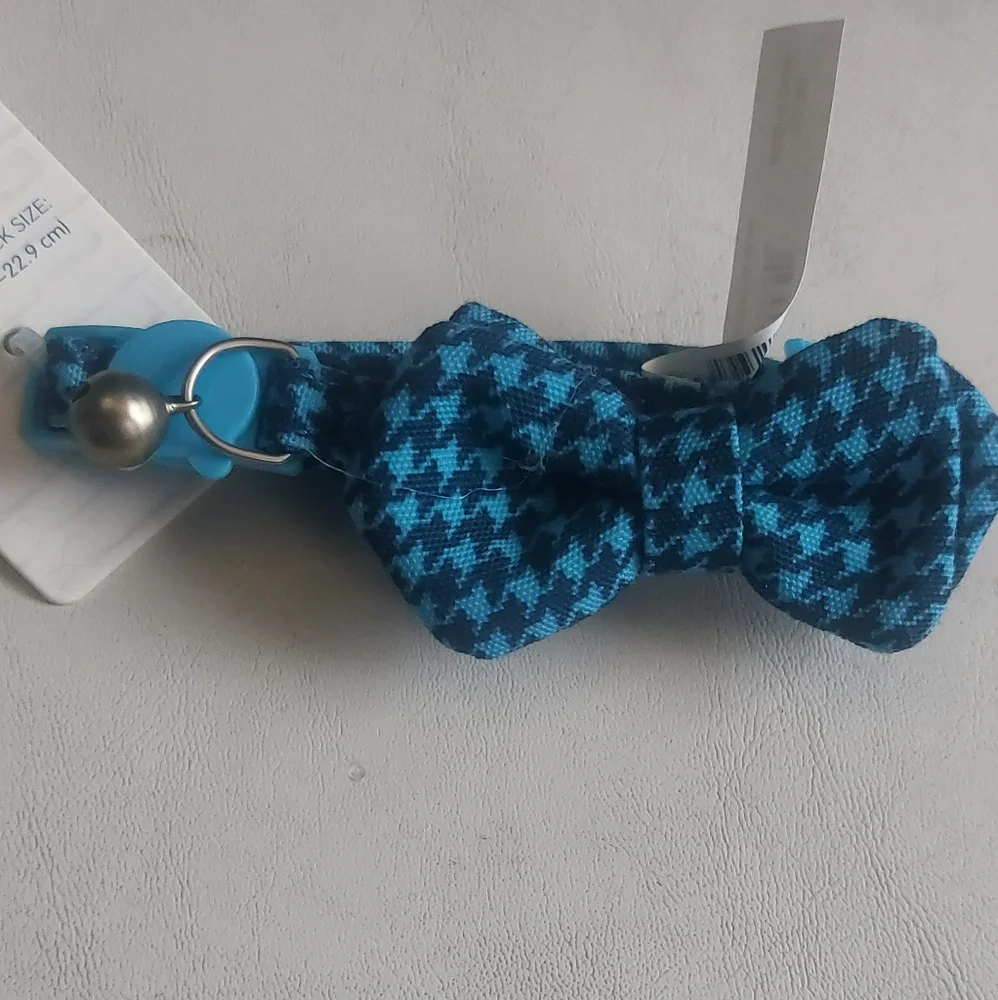 🐈‍⬛ Blue And Teal ChecKered Kitten Collar